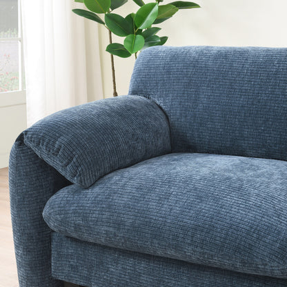 Canapé sectionnel modulaire en chenille de 108 pouces avec ports USB et Type-C, supports pour téléphone, poches de rangement latérales et pouf amovible