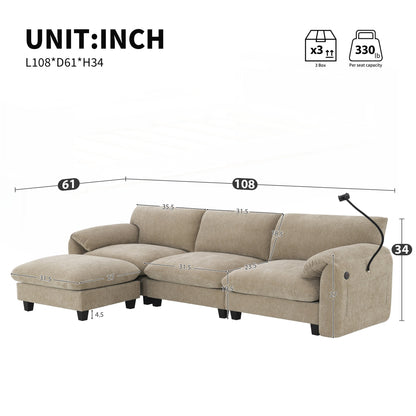 Canapé sectionnel modulaire de 108 pouces
