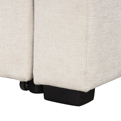 Canapé sectionnel modulaire en U de 108 pouces avec canapé-lit gigogne, ports USB et deux porte-gobelets pour le salon