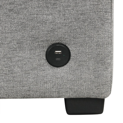 Canapé sectionnel modulaire en U de 108 pouces avec canapé-lit gigogne, ports USB et deux porte-gobelets pour le salon