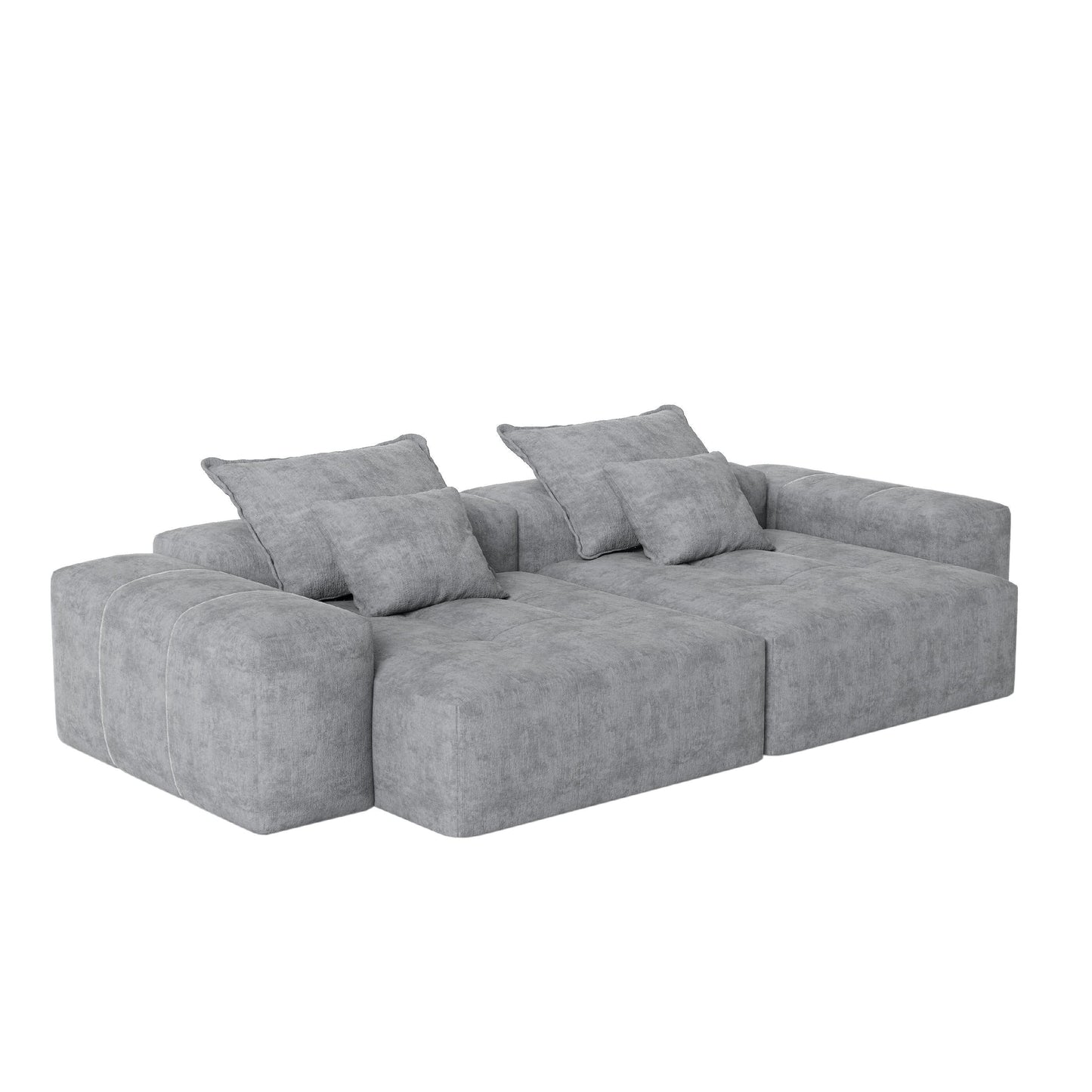 Canapé modulaire 4 places en chenille, capitonné et scintillant, base antidérapante, 113,39 $