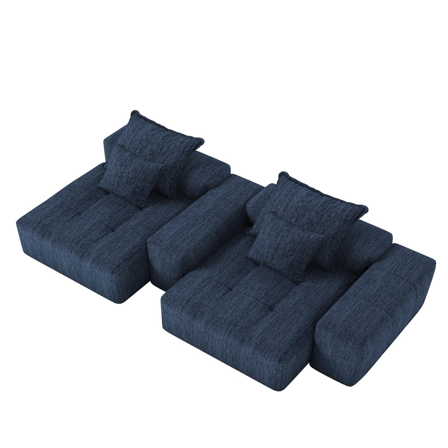 Canapé modulaire 4 places en chenille, capitonné et scintillant, base antidérapante, 113,39 $
