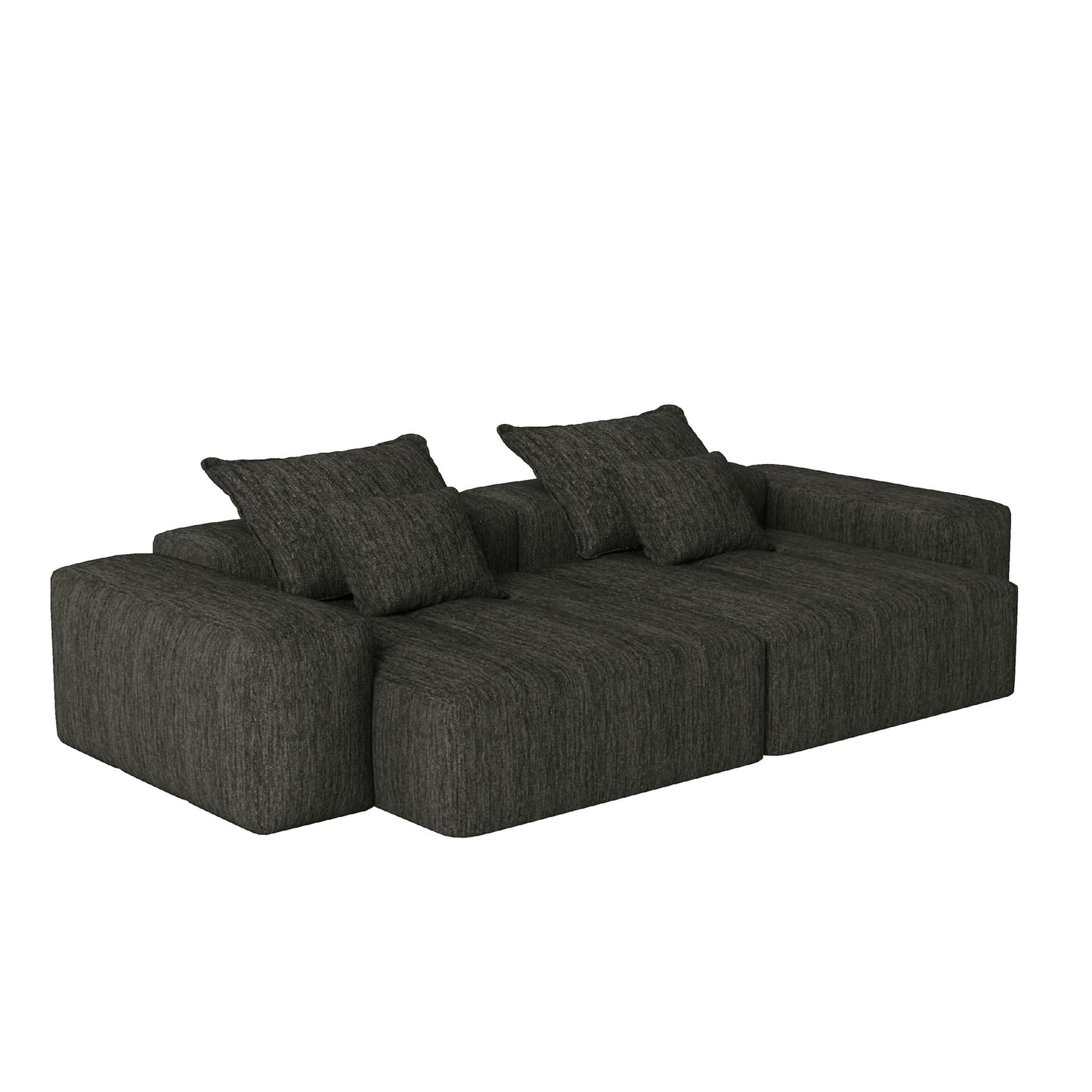 Canapé modulaire 4 places en chenille, capitonné et scintillant, base antidérapante, 113,39 $