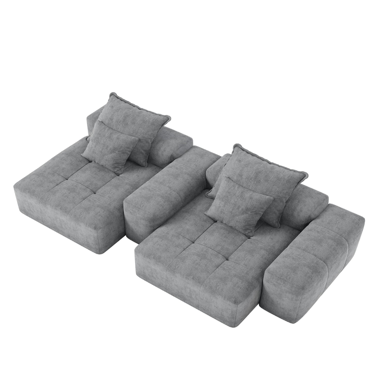 Canapé modulaire 4 places en chenille, capitonné et scintillant, base antidérapante, 113,39 $