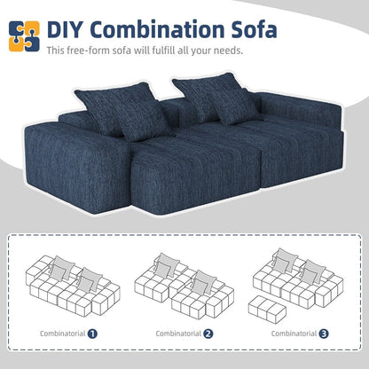 Canapé modulaire 4 places en chenille, capitonné et scintillant, base antidérapante, 113,39 $