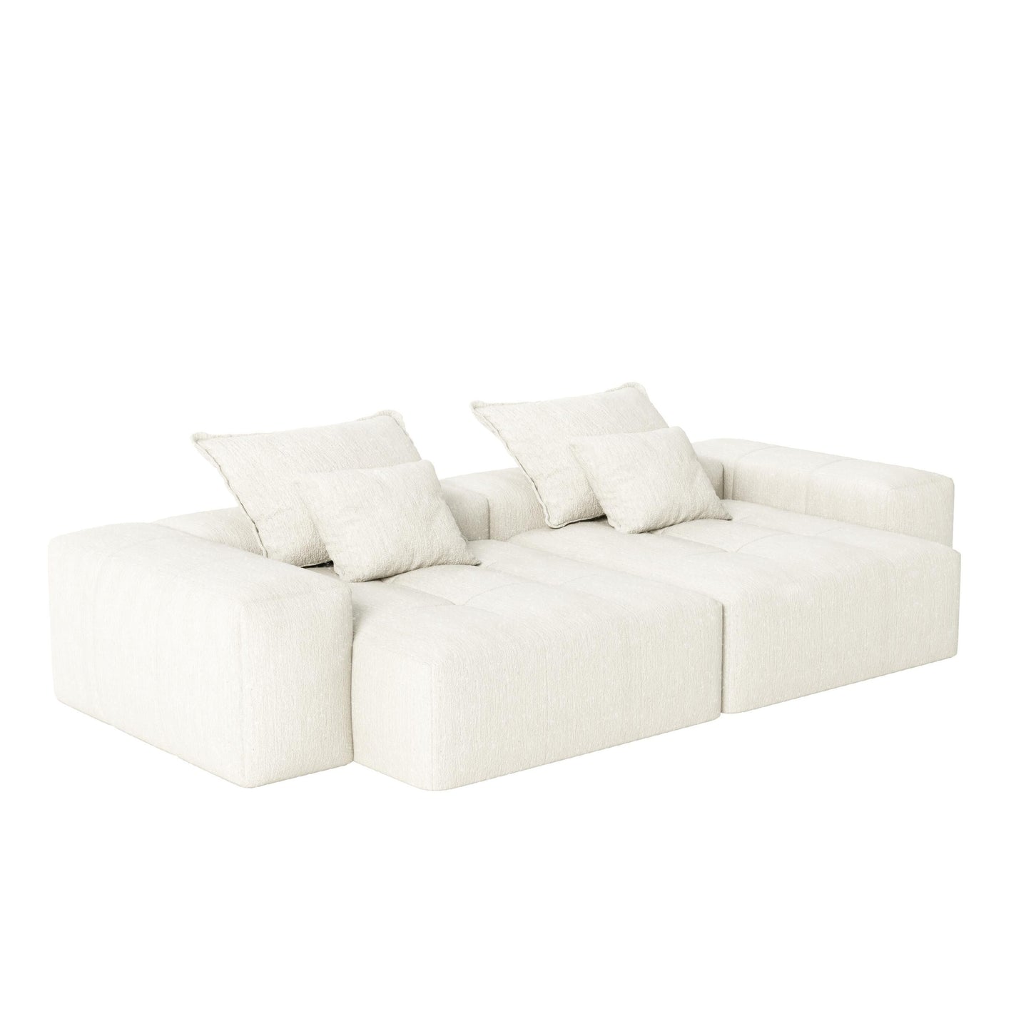 Canapé modulaire 4 places en chenille, capitonné et scintillant, base antidérapante, 113,39 $