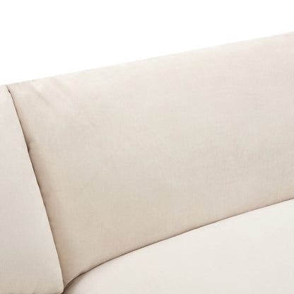 Grand canapé 3 places en polyester de 119,5 pouces avec 2 unités de rangement et pieds en bois d'hévéa pour le salon