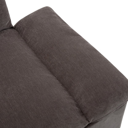 Grand canapé 3 places en polyester de 119,5 pouces avec 2 unités de rangement et pieds en bois d'hévéa pour le salon