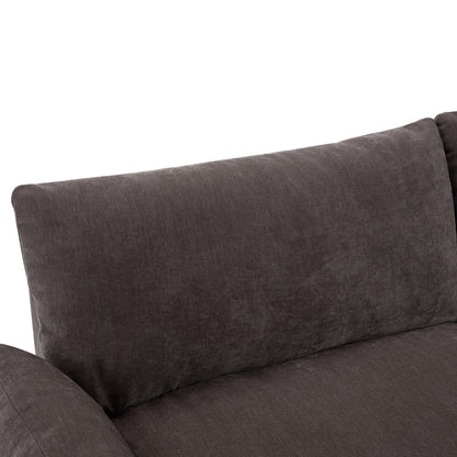 Grand canapé 3 places en polyester de 119,5 pouces avec 2 unités de rangement et pieds en bois d'hévéa pour le salon