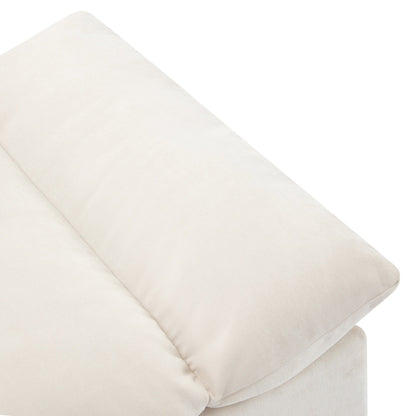 Grand canapé 3 places en polyester de 119,5 pouces avec 2 unités de rangement et pieds en bois d'hévéa pour le salon
