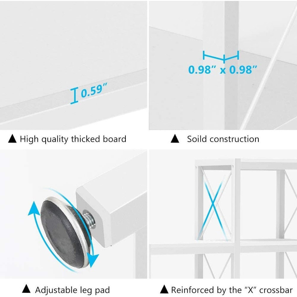 Bibliothèque échelle 12 étagères, bibliothèque d'angle industrielle