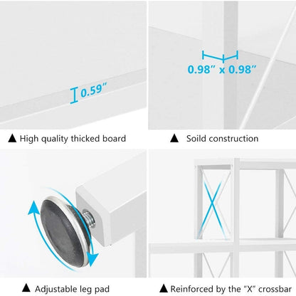 Bibliothèque échelle 12 étagères, bibliothèque d'angle industrielle