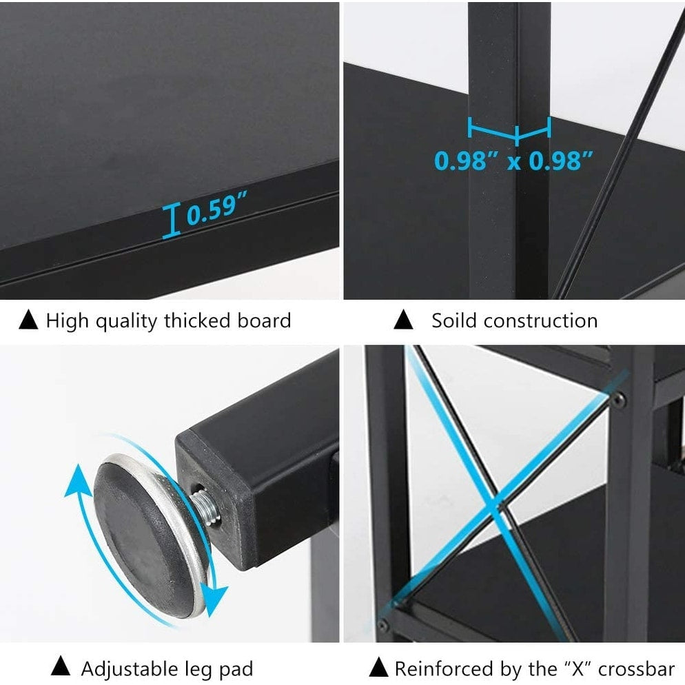Bibliothèque échelle 12 étagères, bibliothèque d'angle industrielle