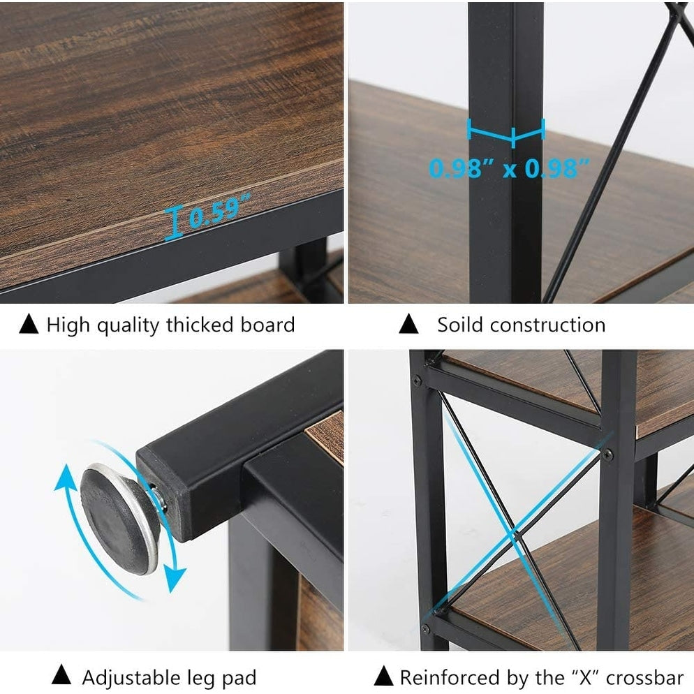 Bibliothèque échelle 12 étagères, bibliothèque d'angle industrielle