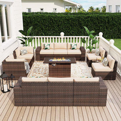 Ensemble de meubles de patio 13 pièces avec table de foyer 44