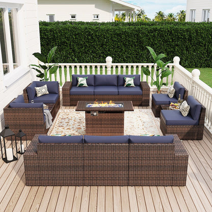 Ensemble de meubles de patio 13 pièces avec table de foyer 44