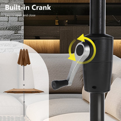 Parasol de patio double face MAISON ARTS extra large de 13 pieds avec manivelle