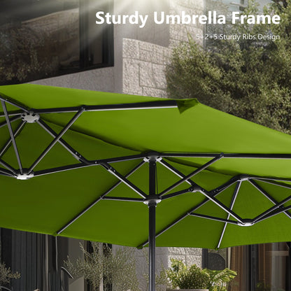 Parasol de patio double face MAISON ARTS extra large de 13 pieds avec manivelle