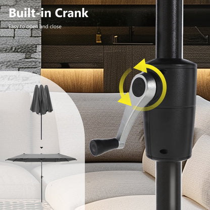 Parasol de patio double face MAISON ARTS extra large de 13 pieds avec manivelle