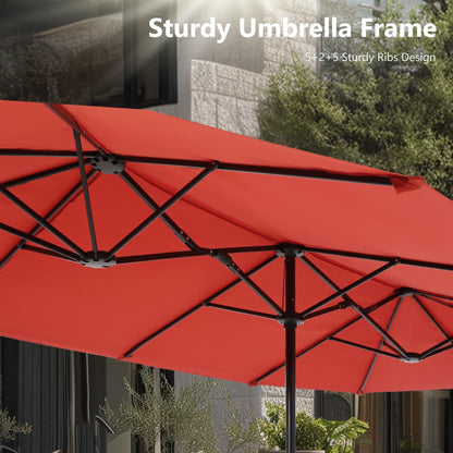 Parasol de patio double face MAISON ARTS extra large de 13 pieds avec manivelle