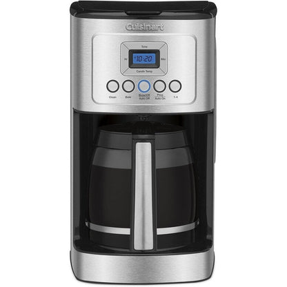 Cafetière en acier inoxydable 14 tasses, verseuse en verre, entièrement automatique, réglage de la force d'infusion