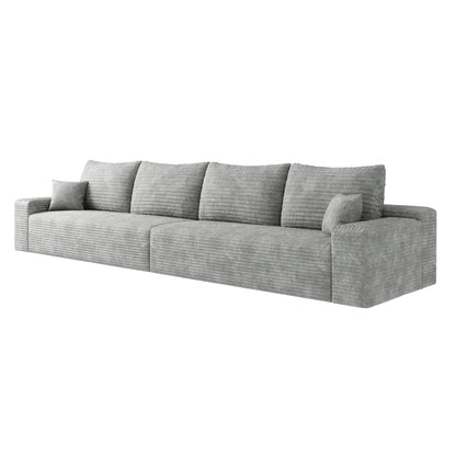 Canapé 5 places en mousse 140Foam - Canapé nuage en velours côtelé moelleux avec fauteuil inclinable et mousse haute résilience