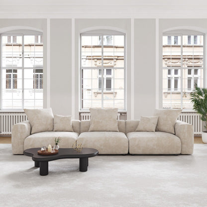 Canapé sectionnel modulaire en velours côtelé 141,73 avec coussin épais, canapé convertible à assise profonde pour salon