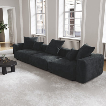 Canapé sectionnel modulaire en velours côtelé 141,73 avec coussin épais, canapé convertible à assise profonde pour salon
