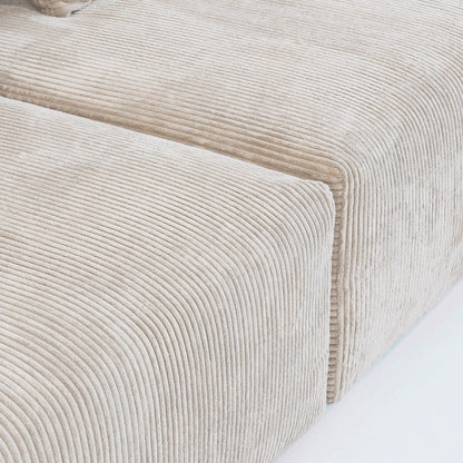 Canapé sectionnel modulaire en velours côtelé 141,73 avec coussin épais, canapé convertible à assise profonde pour salon