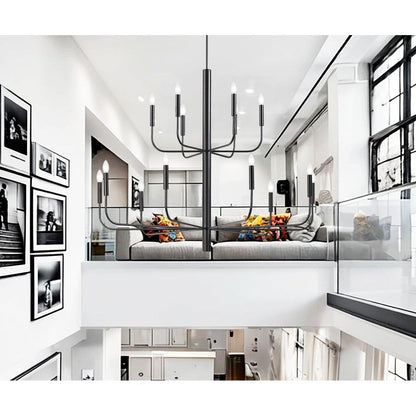 Lustre chandelier minimaliste à 15 lumières, 2 niveaux, design ancien - 48