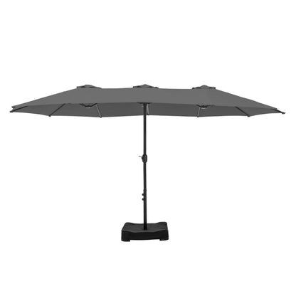 Parasol double extra large de 15 pieds pour patio double face de MAISON ARTS avec base incluse