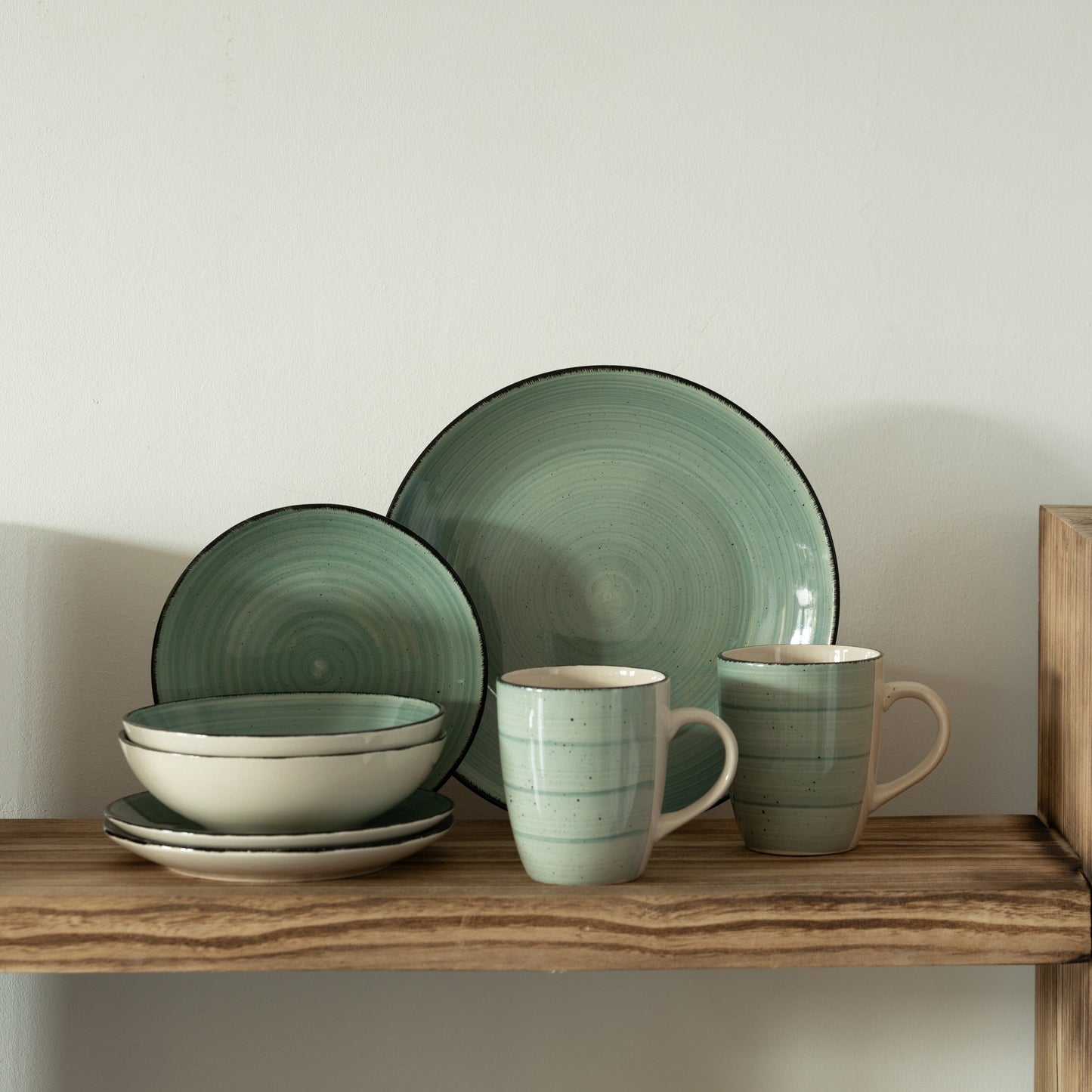 Service de vaisselle Dinewares Spin Wash, tasses, assiettes et bols à salade et à dîner, vaisselle de haute qualité