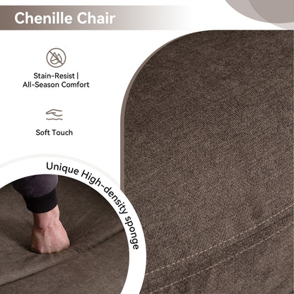 Fauteuil inclinable électrique à 160° pour personnes âgées, avec massage à 8 points, chauffage et tissu chenille doux