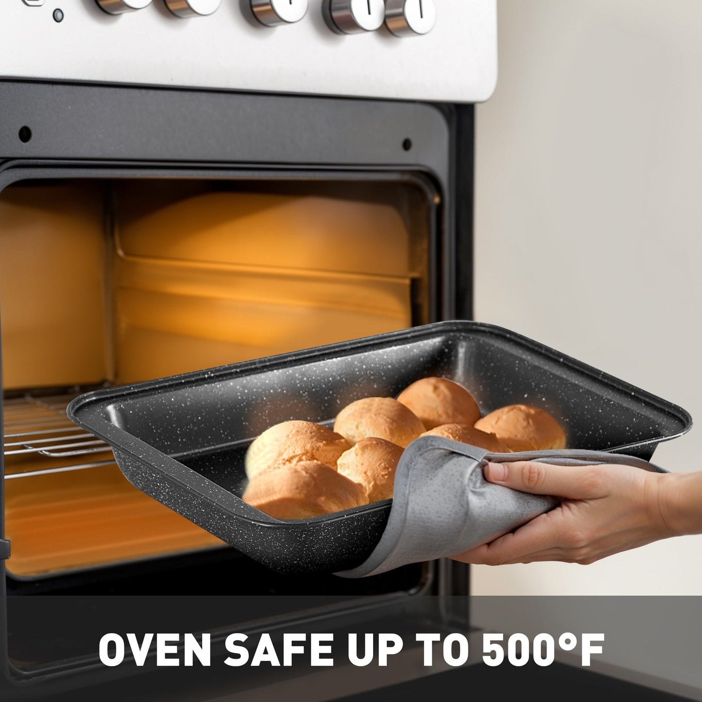 Batterie de cuisine en granit 17 pièces, ensemble de casseroles et poêles antiadhésives