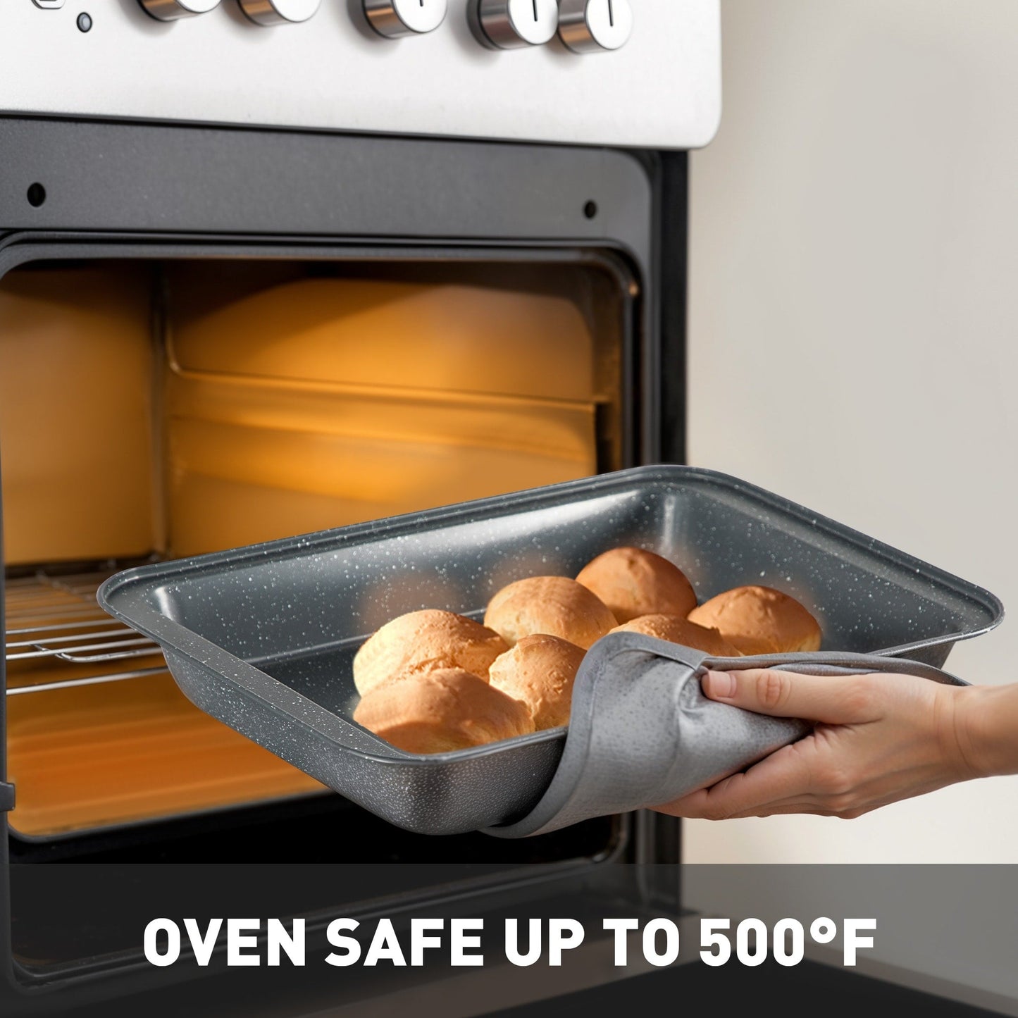 Batterie de cuisine en granit 17 pièces, ensemble de casseroles et poêles antiadhésives