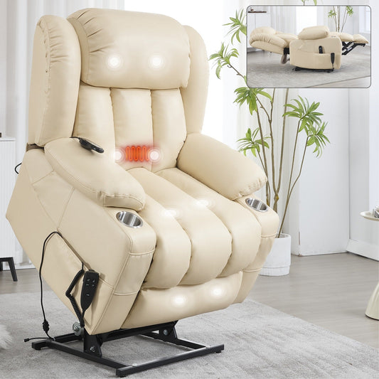 Fauteuil inclinable électrique à 180°, double moteur, porte-gobelets en acier inoxydable