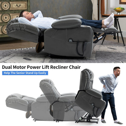 Fauteuil inclinable électrique à 180°, double moteur, porte-gobelets en acier inoxydable