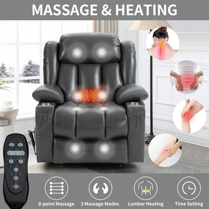 Fauteuil inclinable électrique à 180°, double moteur, porte-gobelets en acier inoxydable