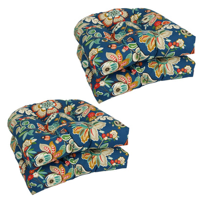 Coussins de chaise d'intérieur/extérieur à dossier arrondi de 19 pouces (ensemble de 4) - 19 x 19