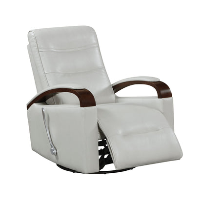 Fauteuil inclinable pivotant et coulissant, 1 pièce, en similicuir, rembourré, avec accoudoirs en bois d'hévéa massif, meuble de salon luxueux