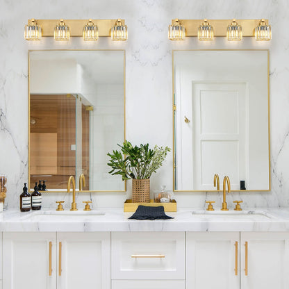 Applique murale de salle de bain 2/3/4/5 lumières avec abat-jour en cristal