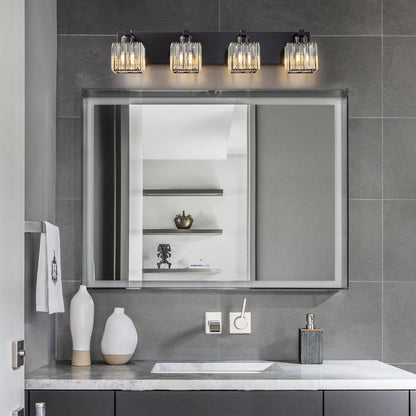 Applique murale de salle de bain 2/3/4/5 lumières avec abat-jour en cristal