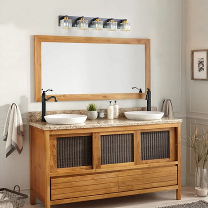 Applique murale de salle de bain 2/3/4/5 lumières avec abat-jour en cristal