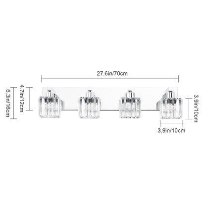 Applique murale de salle de bain 2/3/4/5 lumières avec abat-jour en cristal