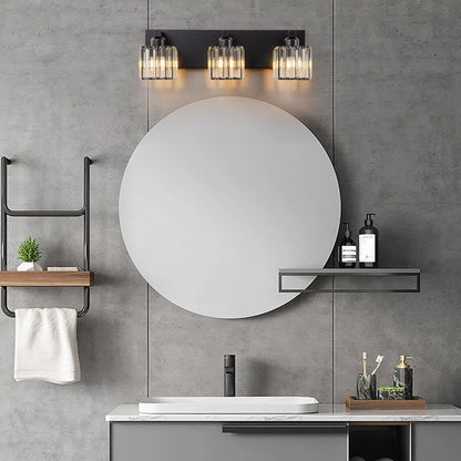 Applique murale de salle de bain 2/3/4/5 lumières avec abat-jour en cristal