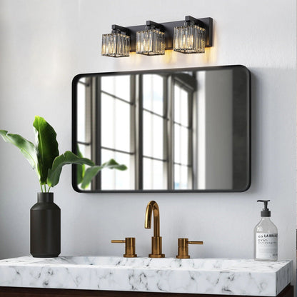 Applique murale de salle de bain 2/3/4/5 lumières avec abat-jour en cristal