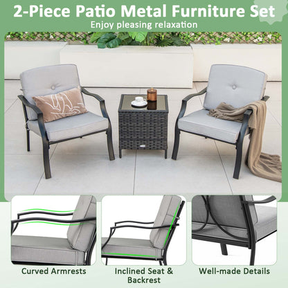 Ensemble de meubles de patio 2/4 pièces, ensemble de table et canapé de conversation d'extérieur