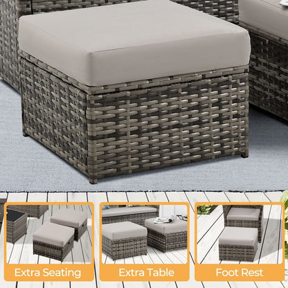 Poufs de patio en osier 2 pièces - Liquidation