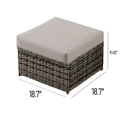 Poufs de patio en osier 2 pièces - Liquidation