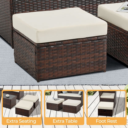 Poufs de patio en osier 2 pièces - Liquidation